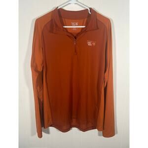 Mountain Hardwear Men Large Orange 1/4 zip Long Sleeve Athletic Shirt Gorpcore